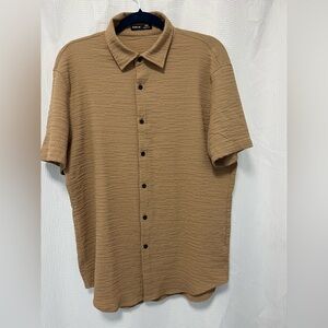 SHEIN Men's Tan Textured Casual Shirt